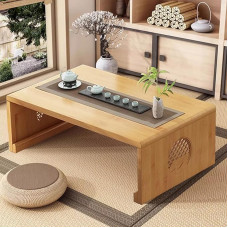 Hiina bambusest tee põrandalaud, Jaapani kokkupandav kohvilaud, altarilaud meditatsioon, madal kaasaskantav kokkupandav tatami laud elutuppa, kodu kaunistamiseks (puit, 100 x 50 x 30 cm)