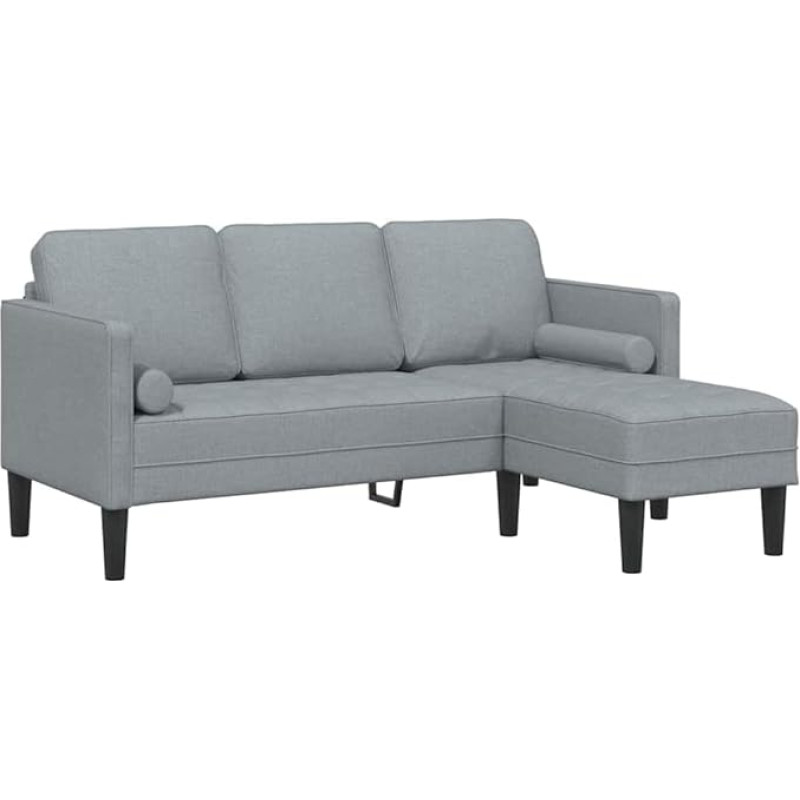 vidaXL helehall L-kujuline diivan | 3-kohaline diivan | vastupidav pöögipuidust raam | mugavus ja stiil elutuppa | ideaalne mängimiseks ja lugemiseks