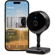 Eve Cam (Apple Home) - nutikas sisekaamera, 1080p resolutsioon, WiFi, 100% privaatsus, HomeKit turvaline video, sõnum iPhone'ile, mikrofon ja kõlar, öönägemine, paindlik paigaldus
