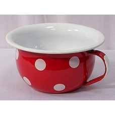 Small Enamel – Night Pot – Polka Dot Red – Ø18XH10 CM
