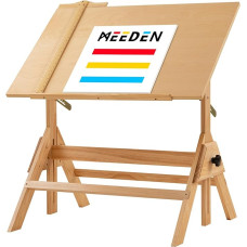 MEEDEN Wooden Drawing Table, Artist Desk, 90 x 60 cm Writing Studio Desk, Craft Table with Adjustable Height, Painting Table for Artwork, Graphic Design, Reading