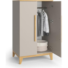 VitaliSpa Malia Children's Wardrobe Cashmere Oak 70 x 120 x 53 cm Chipboard Shelf for Children with Minimalist Design