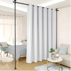 Room Divider Screen Frame Curtain Pole, Flexible, Adjustable Screen, Room Divider or Curtain Pole, Privacy Screen for Living Room, Bedroom or Office, Metal, W 178 cm x H 317 cm, Black