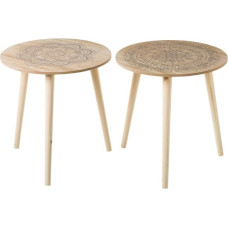 Set mit 2 Beistelltischen aus MDF-Holz mit Naturmotiv