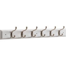 OCCO Maine Furniture Co. Searsport 6 Hook Coat Rack Nickel on Paris White