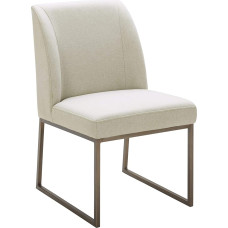 Amazon Brand - Rivet Modern Dining Chair with Brass Metal Construction, 86 cm High, Chalk