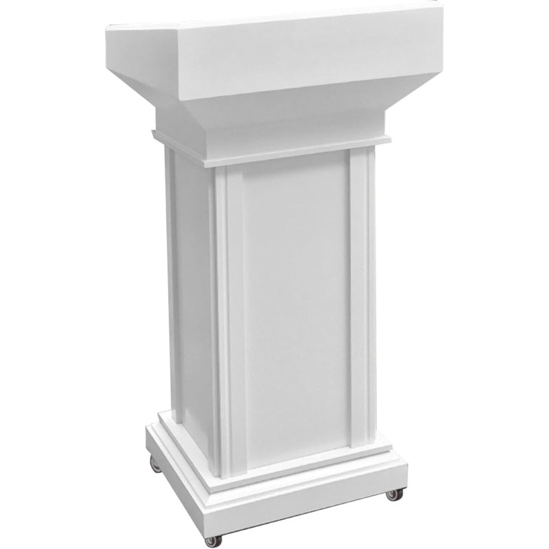 Rednerpulte Und Podien,Tragbare Rednerpultständer Aus Holz Mit Feststellbaren Rädern,Rednerpulte For Kirchen Und Kanzeln,Geeignet For Klassenzimmer Und Hochzeiten(White)