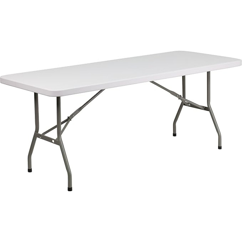Flash Furniture 30''W x 72''L Granite White Plastic Folding Table