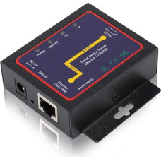 Oumij Single Serial Server Converter Small Size Black RJ45 to RS232 Single Serial Server Pluggable RS-232/485/422 to TCP / IP Converter 100-240V(EU)
