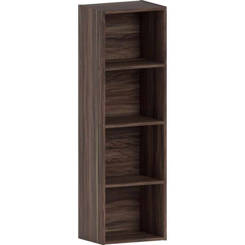 Vida Designs Oxford 4-Tier Cube Bookcase, Wooden Shelf Unit for Office, Living Room Furniture, Walnut