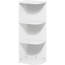 Furinno Pasir 3-Tier Corner Bookcase with Open Shelf, White