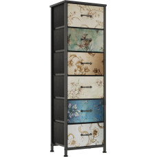 MUTUN Chest of Drawers for Bedroom, Tall Storage Tower with 6 Fabric Drawers, Metal Frame, Wide Storage Chest for Living Room
