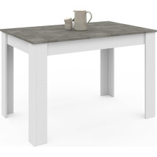 IDMarket - Rozy 4 Seater Rectangular Dining Table White Concrete Effect Top 110cm