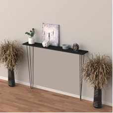 [en.casa] Kokemäki Console Table with Hairpin Legs 120 x 18 x 82 cm for Living Room Hallway Living Room Table Metal Frame Black