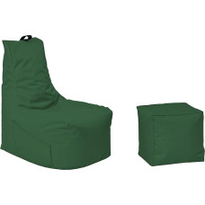 Momiralland Comfort Bean Bag XL - XXL with Stool, Seat Cushion, Floor Cushion, Armchair, Suitable for Indoor and Outdoor Use, Gaming Bean Bag for Adults and Children (Dark Green, XL - Diameter 75 cm)