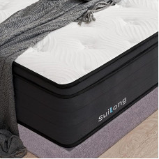 SuiLong Mattress 180 x 200 x 30 cm Hardness H3, with Oeko-Tex Certified Consists of Gel Memory Foam & Pocket Spring, Rolled Mattress, Back and Waist Pain Relief, 7 Zones, Ergonomics