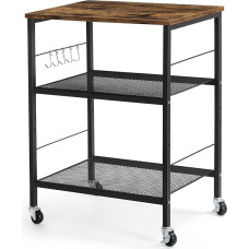 LIANTRAL 3 Tier Rolling Cart Kitchen Cart on Wheels with Storage and Steel Frame, Multifunctional Utility Cart for Kitchen, Bathroom, Living Room, Bar, Office, 50 x 40 cm