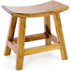 Divero Saipan Stool Made of Suar Wood, Treated - Pure Handmade - Colour: Brown