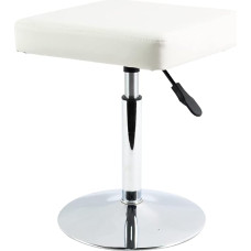FURWOO Stool Square Desk Stool PU Leather Height Adjustable Swivel Stool Counter Stool Work Stool for Garage Medicine Spa Salon Barber Small Shop Stool (White)
