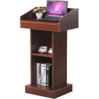 Fakednss Vintage Lectern Solid Wood Lectern - Lectern Floor Standing Smart Stand Computer Desk Podium Reception Desk for Church Office School Classroom Auditorium