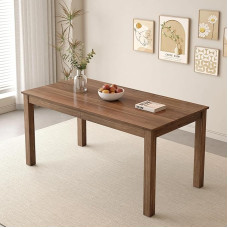 GOLDFAN Dining Table Kitchen Table 160 x 80 cm Wooden Rectangular Table Legs Industrial Style Wooden Table Kitchen Table Kitchen Table for 4-6 People Walnut