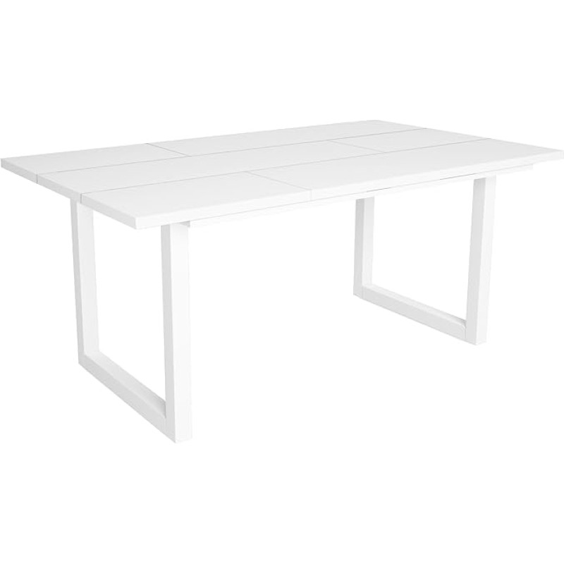 Skraut Home - Dining tables | 8 people | 170 | robust and stable thanks to its structure and solid legs | ideal for family gatherings | white | industrial style