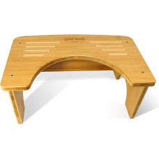 Bamboo Toilet Stool for Adults, 16.5 cm Toilet Poop Stool, Bathroom Toilet Poop Stool with Non-Slip Mat for Adults Children, Original Simple Design Healthy Portable Adult