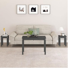 GCHDHAPB Tables, Accent Tables, End Tables, Nesting Tables, Set of 3, Grey, Solid Wood, Pine