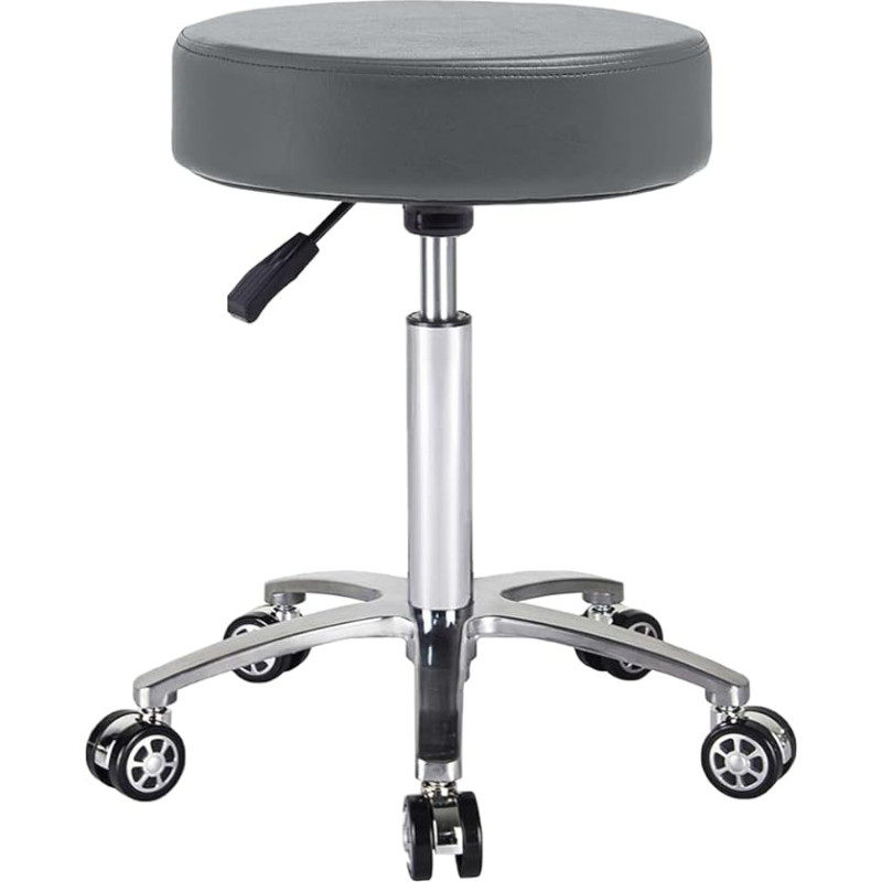 Antlu Rolling Stool, Height-Adjustable Stool with Wheels, Swivel Stool, Work Stool, Office Stool, Stool (Grey)