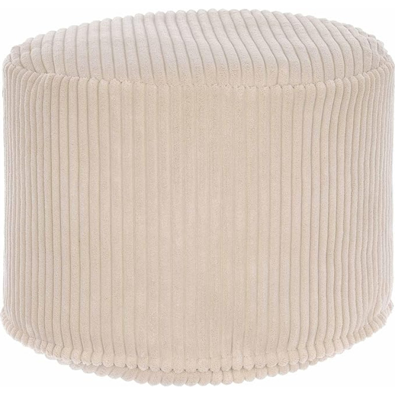 DreamRoots Round Pouf Stool - Cord 50 x 50 x 35 cm - For Couch and Living Room - Pouf - Footstool for Armchair - Stool - Stool Sofa