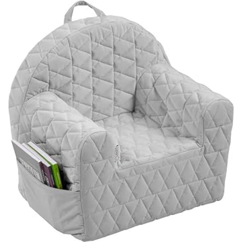 Albero Mio Children's Chair Grey for Boys and Girls, Baby Furniture, Children's Sofa Comfortable with Washable Cover and Toy Storage Compartment