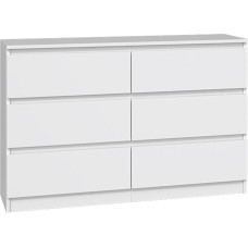 Selsey Chest of Drawers 75 x 120 x 30 cm - Six Spacious Drawers - Handle-Free Front - Robust Laminated Chipboard 16 mm - White Design - Ideal for Bedroom