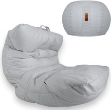 Aiire XXL Bean Bag Outdoor Modern - Giant Bean Bag Chair with Stool for Garden and Pool - Floor Cushion Coarse Floor Chair - Gaming Bean Bags for Children and Adults Grey