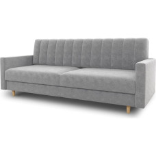 Sara Sofa Bed - Sofa with Sleep Function and Bed Box, Sofa Bed with Wave Spring, Sofa Bed with Wooden Feet, Couch from Manufacturer, Couch Set, Velour (Grey (Paros 05))