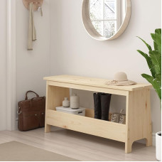 Massivholz-Essbank, 88,9 cm, Bauernhaus-Aufbewahrungsbank, Küchentisch, Eingangsbereich, Schuhregal, Sitzbank, Outdoor-Bank, massive Kiefernbänke für Wohnzimmer, Flur, Schlafzimmer, Badezimmer