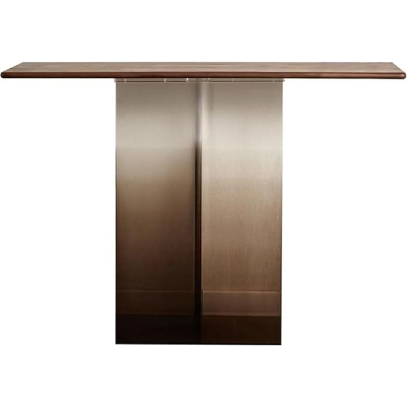 Narrow Foyer Sofa Table - Stylish Gradient Acrylic Console for Living Room - Semicircle Design with Shelves - Modern Long Narrow Entrance Table