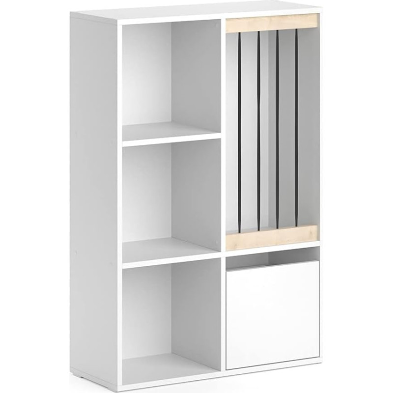 Vicco Luigi Children's Shelf, White, 29 x 108 x 72 cm, Made of Chipboard, Bookcase, Perfect for Children's Room, Practical Organisation with Minimal Space Requirements
