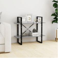 WIFESE Bookcase, 80 x 30 x 70 cm, 2 Compartments, Wooden Shelf, Standing Shelf, Bookshelf, Room Divider, Storage Shelf, Filing Shelf, Industrial Style Shelf for Living Room, Office, Wood Material,