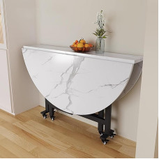 BAYTEWJX Klappbarer Küchentisch Vielseitiger Tisch Holzklapptisch Ausziehbarer Esstisch mit Rädern für Esszimmer Wohnzimmer.(120x23x75cm)