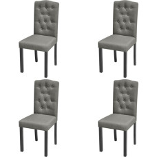 VidaXL Chaise de salle à manger 4 pcs Tissu Gris foncé