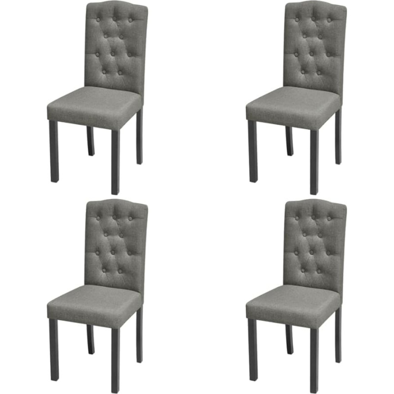 VidaXL Chaise de salle à manger 4 pcs Tissu Gris foncé