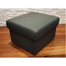 Quattro Meble Dark Grey Real Leather Stool Foldable with Storage Space Stool Cowhide Seat Cube 60 x 55 cm Foot Stool Upholstered Stool Real Leather Puff