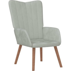 vidaXL Relaxing Chair, TV Chair, Armchair, Upholstered Chair, Armchair, Relaxing Chair, Lounge Chair, Living Room, Light Grey, Velvet