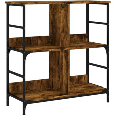 vidaXL Bookcase, Bookcase with 4 Compartments, Shelf with Adjustable Legs, Standing Shelf, Filing Shelf for Living Room, Office, Smoked Oak Wood Material