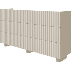 Selsey Fiorra Chest of Drawers 84 x 147 x 38.8 cm - Elegant White Chest of Drawers with Drawers - Rounded Groove Fronts - High-Quality MDF and Laminate Panels - Cashmere Tone Matches Any Decor