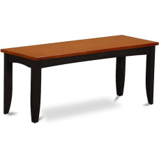 East West Möbel pfb-blk-w Dining Bench with Wooden Seat, Black and Cherry Finish P Wood Seat Black/Cherry Red