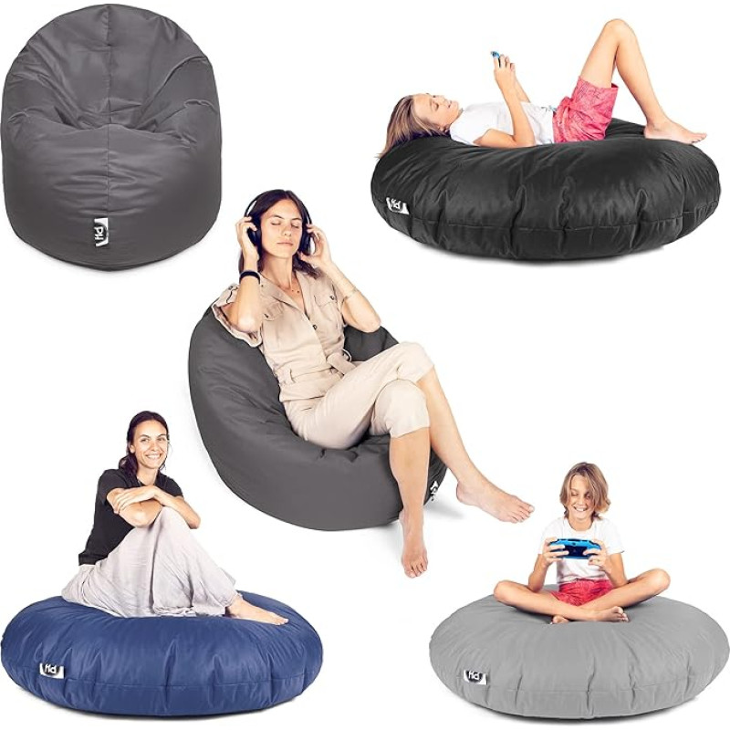 Patchhome 2 in 1 Function Bean Bag, 100 cm Diameter, Suitable for Indoor and Outdoor Use, Ready Filled Available