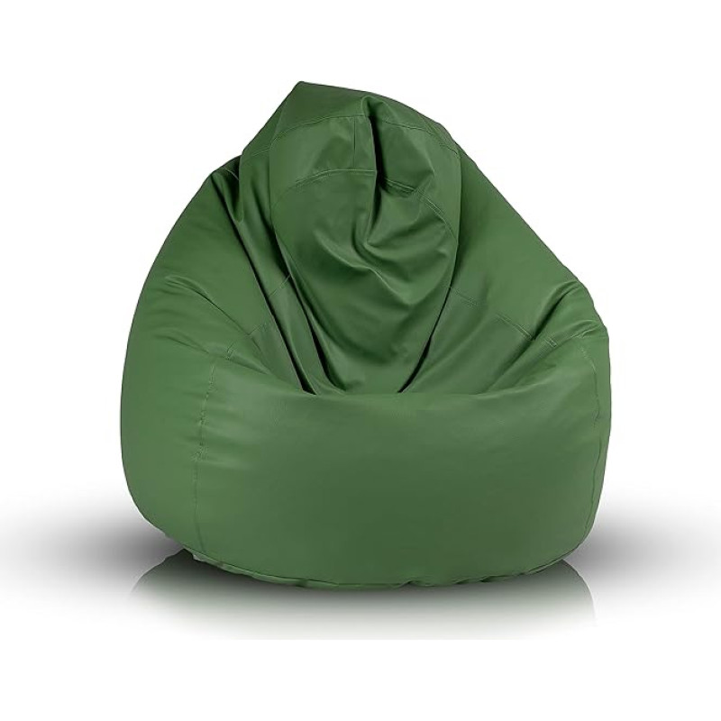 Ecopuf Fuzzy - Soft Faux Leather Bean Bag - Indoor Bean Bag - Tear Resistant - Stain Resistant - Polystyrene Filling - Double Zip Armchair