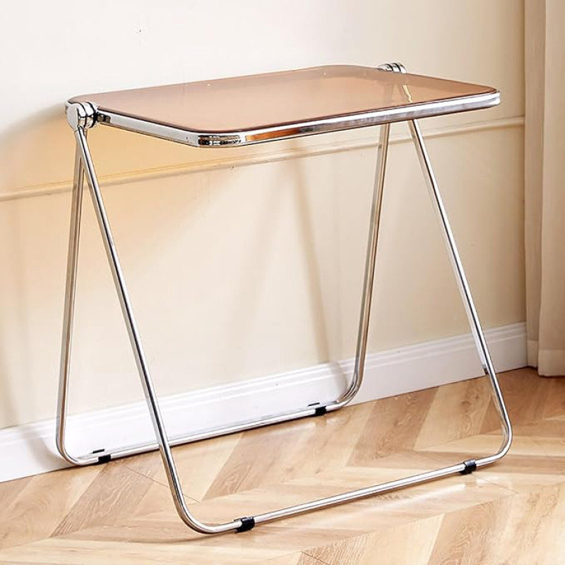 Klapptablett, Tisch und Stuhl-Set, modernes Acryl-TV-Tablett, kompakter Couchtisch und Hocker für Wohnzimmer, Schlafzimmer, Küche, Außenbereich – platzsparendes Design
