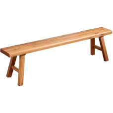 ZPrestiCraftbl Farmhouse Solid Wood Bench - 80cm Entrance Bench, Natural Hardwood, Sturdy and Durable, Perfect for Dining Room, Bedroom, Porch